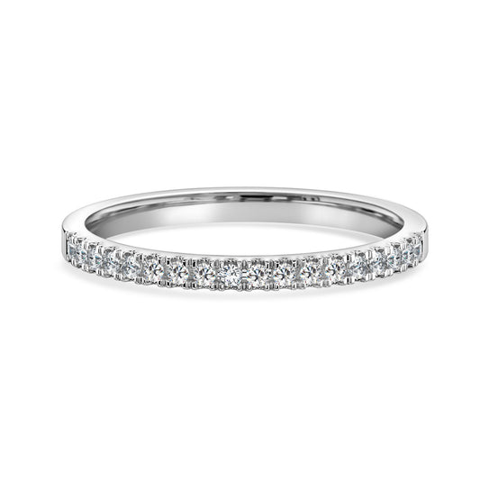 Half Round Wedding Ring with 1.3mm Accents