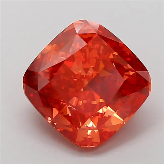 4.00ct Cushion brilliant Lab Grown Diamond (Colour Fancy Vivid Orange Pink, Clarity VS2, IGI Certified)