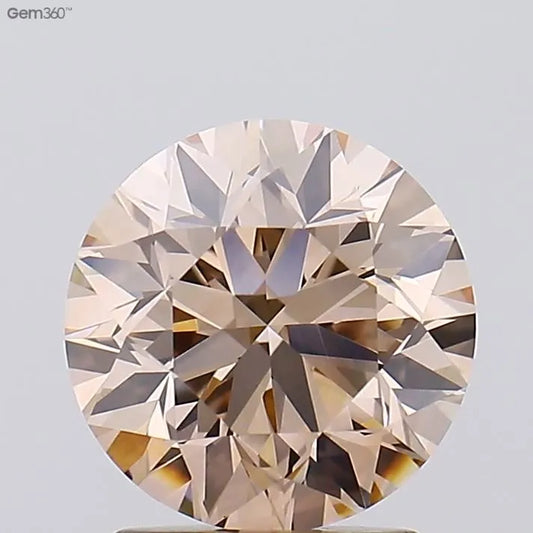 2.05ct Round Lab Grown Diamond (Colour Fancy Light Pinkish Brown, Clarity VVS2, Cut VG, IGI Certified)