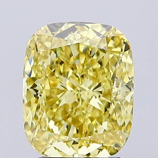 2.80ct Cushion modified Lab Grown Diamond (Colour Fancy Intense Yellow, Clarity VVS2, IGI Certified)