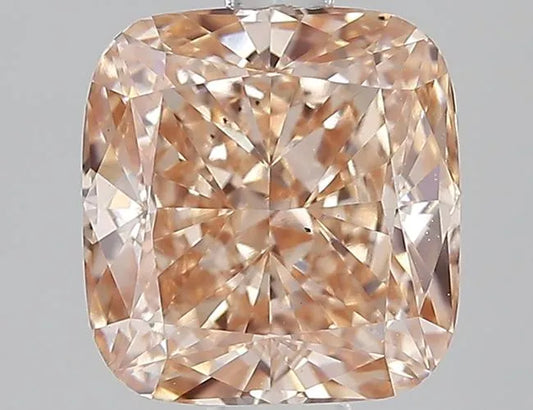 2.98ct Cushion modified Lab Grown Diamond (Colour Fancy Pinkish Brown, Clarity VS2, IGI Certified)