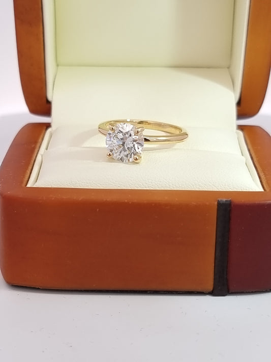 IGI, D Colour, 2.01 Carat Lab Diamond & 18K YG Engagement Ring – Save $3000+