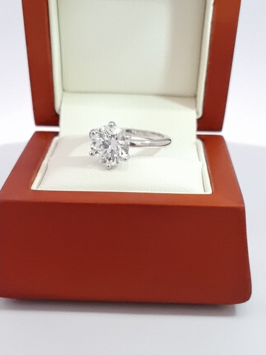 NEW 3.02 Carat D Colour, LG Diamond Engagement Ring in 18K WG. Wholesale!