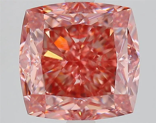 4.25ct Cushion modified Lab Grown Diamond (Colour Fancy Vivid Pink, Clarity VS1, IGI Certified)
