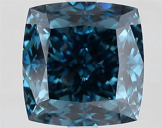 4.11ct Cushion modified Lab Grown Diamond (Colour Fancy Vivid Blue, Clarity VS1, IGI Certified)