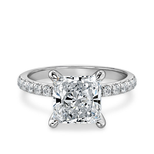 3.0 Carat Square Radiant Cut Diamond & Accents
