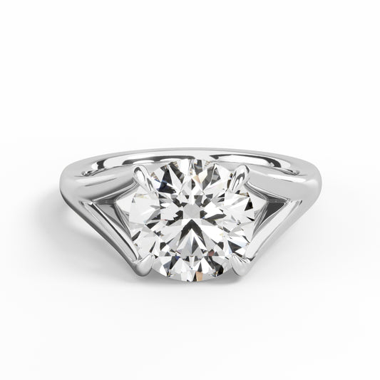 2 Carat Round Cut Diamond in Split Shank Setting