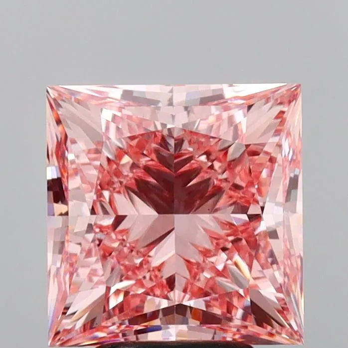 5.03ct Princess Lab Grown Diamond (Colour Fancy Vivid Pink, Clarity VS1, IGI Certified)