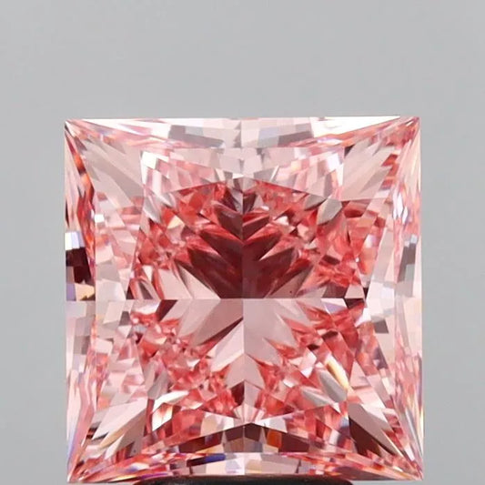 5.03ct Princess Lab Grown Diamond (Colour Fancy Vivid Pink, Clarity VS1, IGI Certified)