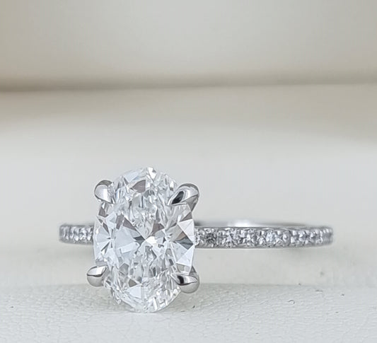 2.30 Carat Oval Cut Diamond Engagement Ring - Lab Grown!