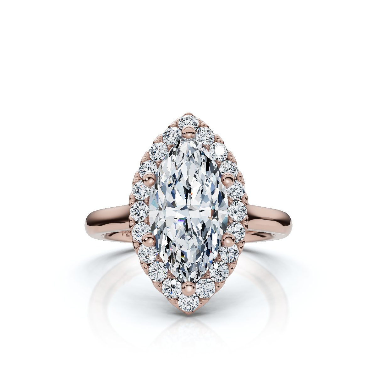 18K/Platinum Marquise Cut Halo