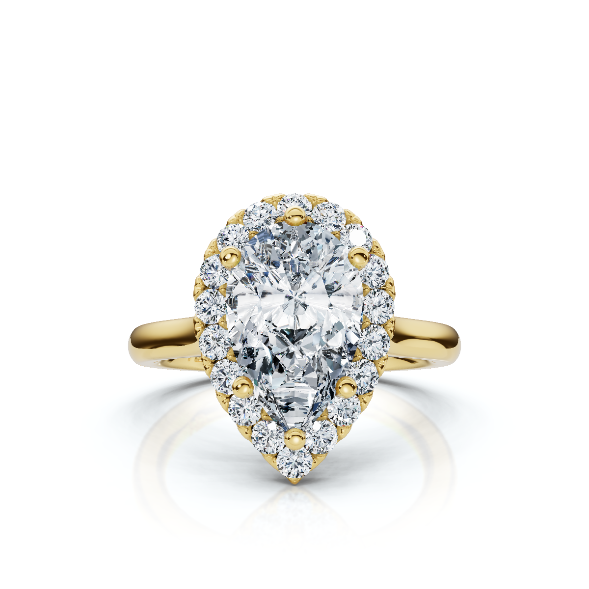 18K/Platinum Pear Cut Halo