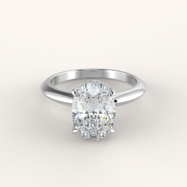 2.25 Carat Oval Cut Diamond & Hidden Halo Setting