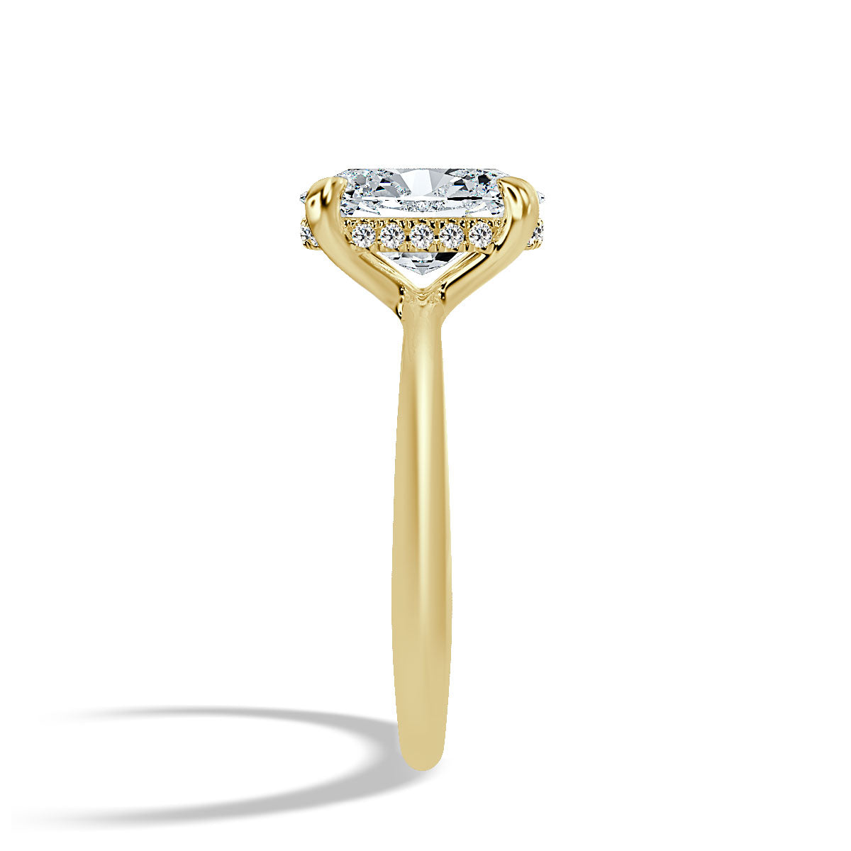 2.0 Carat Oval Cut Diamond in Hidden Halo Setting