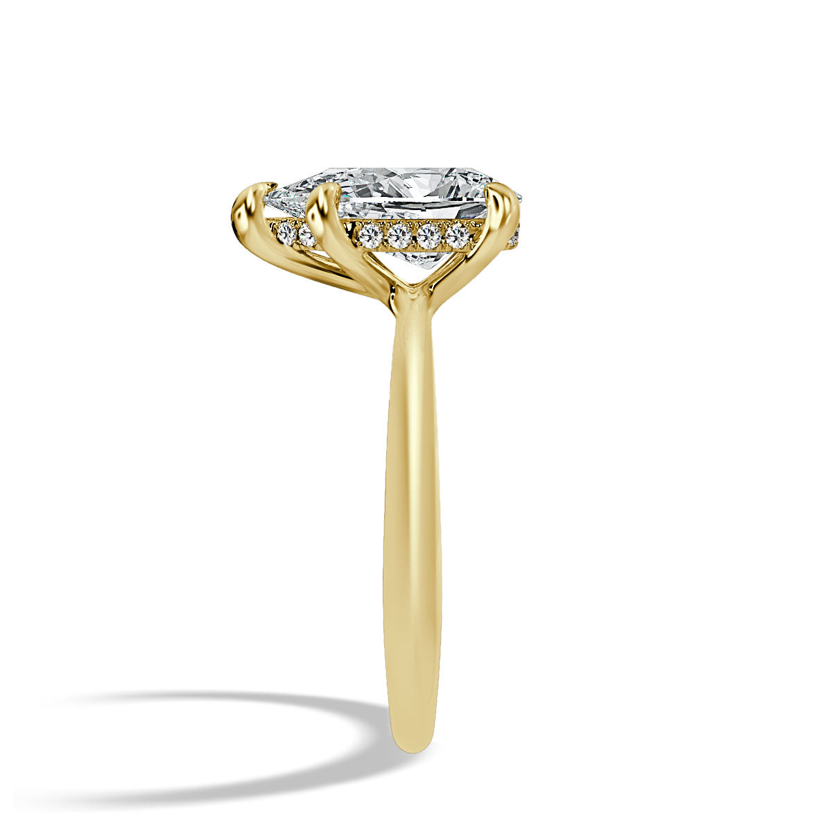 2.0 Carat Pear Cut Diamond in Hidden Halo Setting