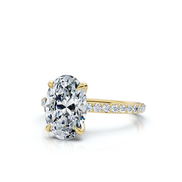18K/Platinum Oval Cut Accented "Petite"