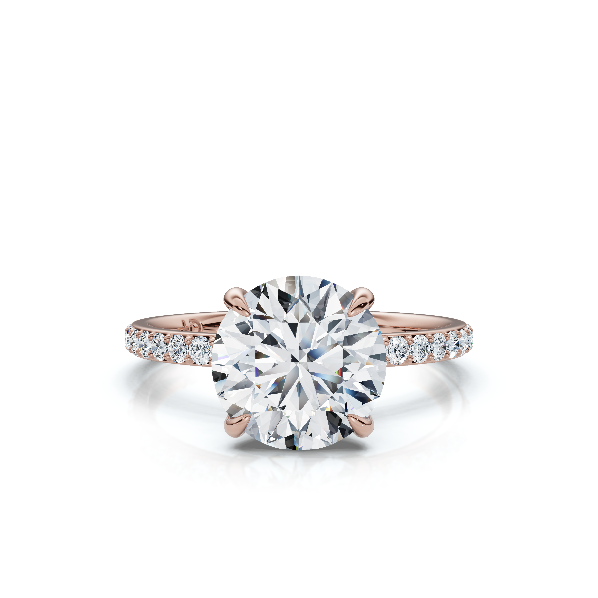 18K/Platinum Round Cut Accented "Petite"