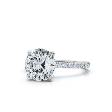 18K/Platinum Round Cut Accented "Petite"