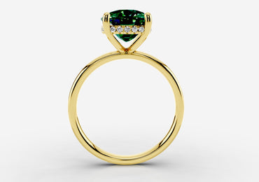 4 Carat Fancy Vivid Green Diamond with Hidden Halo