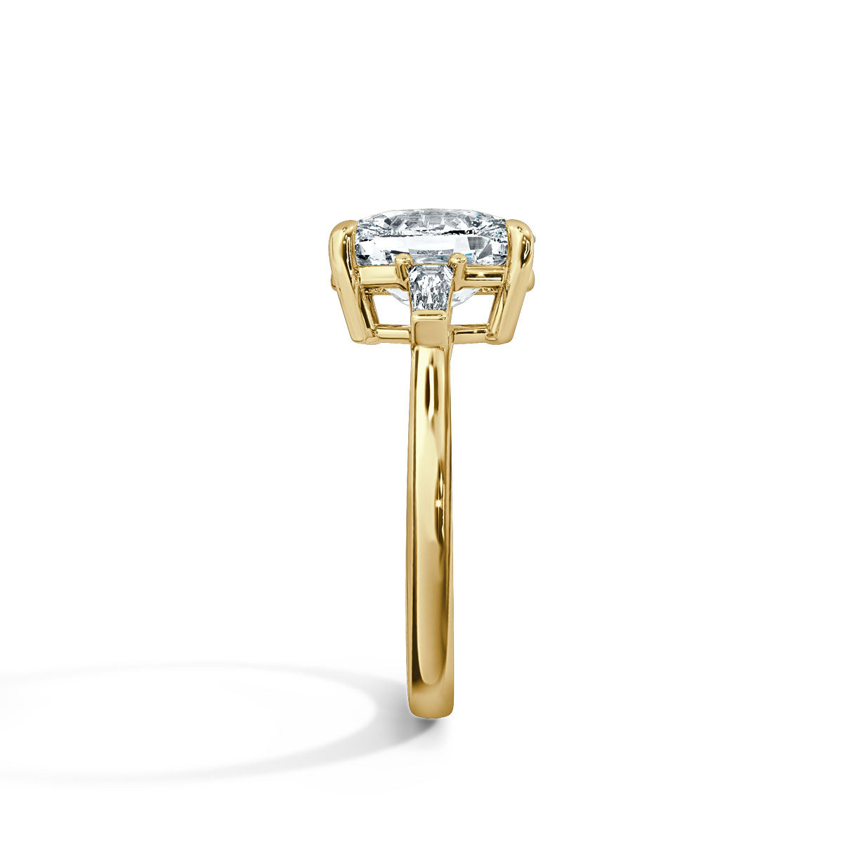 3.00 Carat Cushion Cut & Baguette Diamonds in Elegant Setting