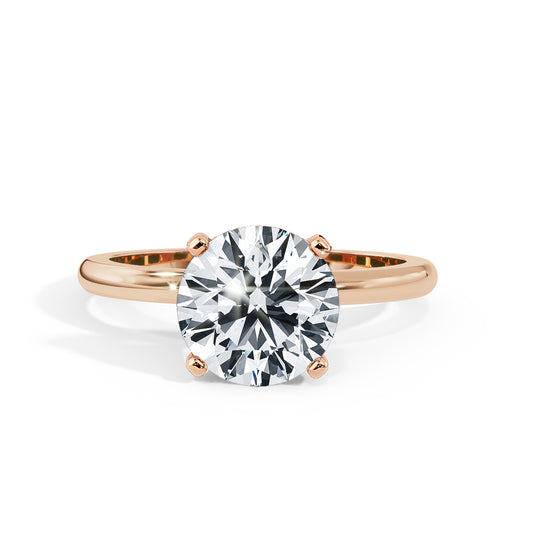 2.00 Carat Round Cut Diamond in Half Round Solitaire Setting