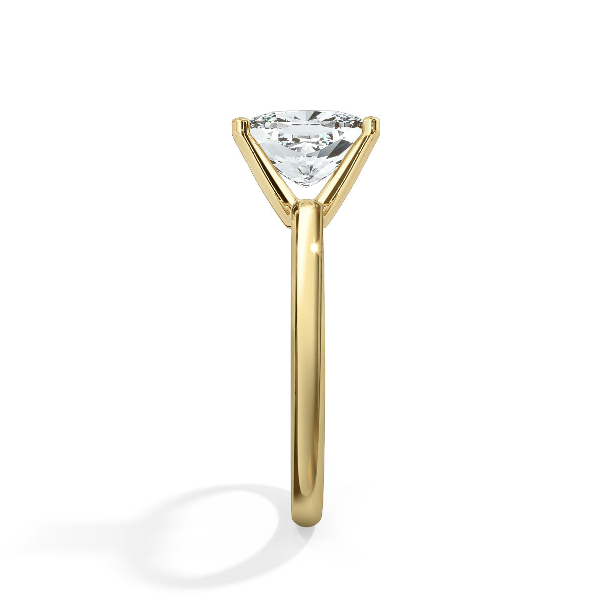 2.00 Carat Cushion Cut Diamond in Half Round Solitaire Setting