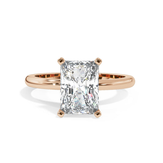 2.00 Carat Radiant Cut Diamond in Half Round Solitaire Setting