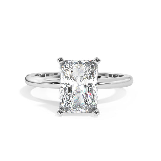 2.00 Carat Radiant Cut in Half Round Solitaire