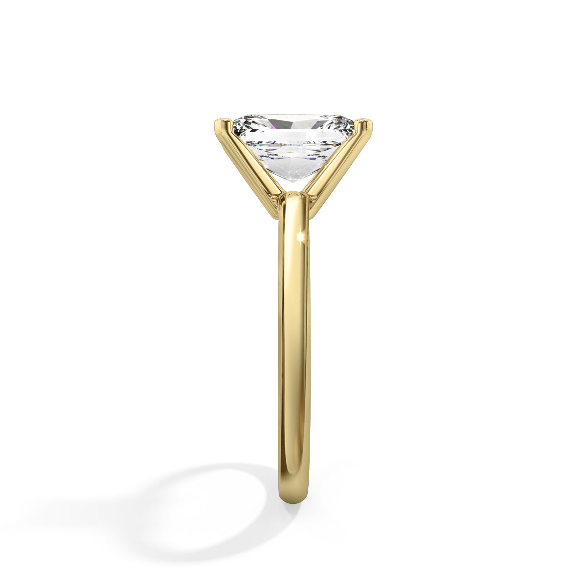 2.00 Carat Radiant Cut in Half Round Solitaire