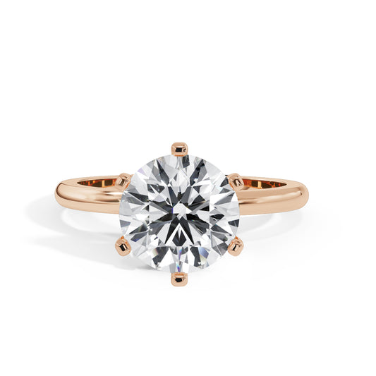 3.00 Carat Pear Cut Diamond in Half Round Solitaire Setting