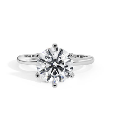 3.00 Carat Pear Cut Diamond in Half Round Solitaire Setting