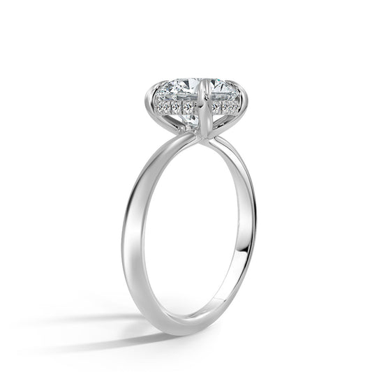 2.0 Carat Round Cut Diamond in Hidden Halo Setting