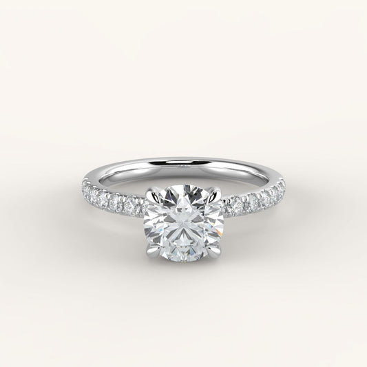 18K/Platinum Round Cut Accented