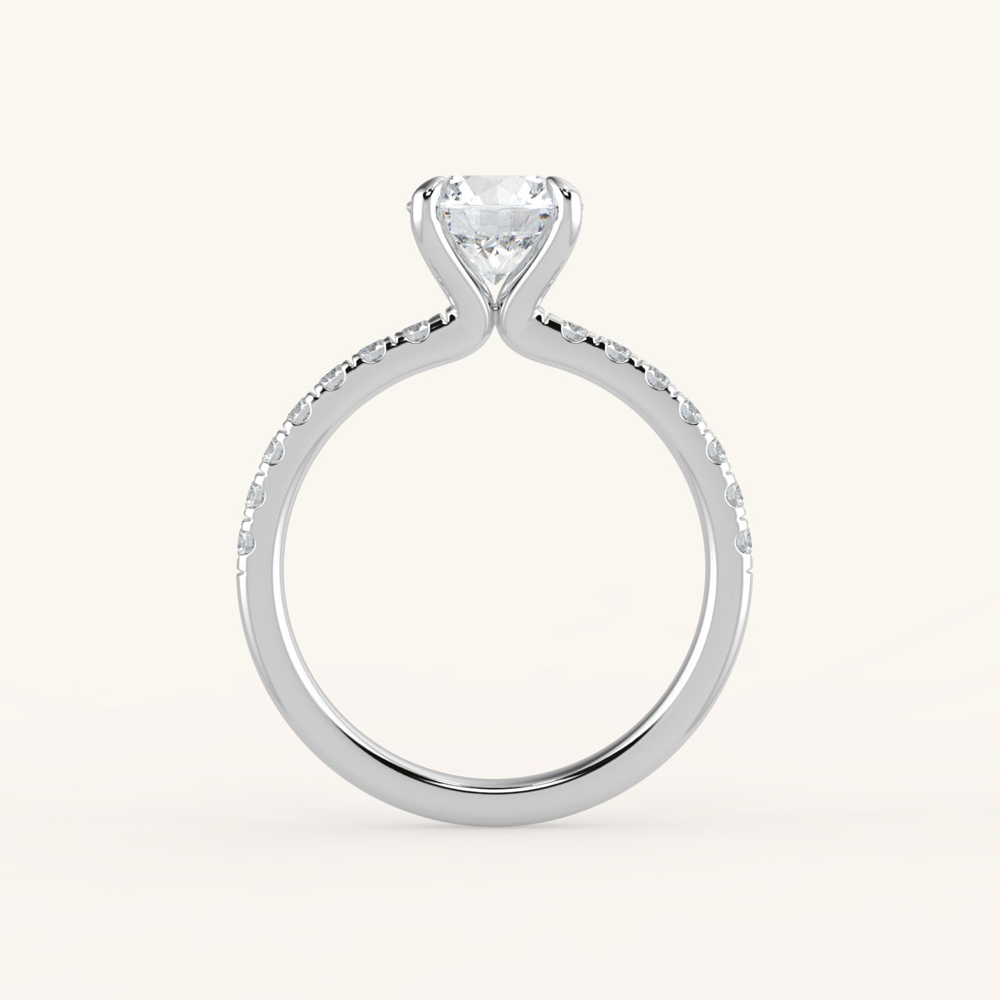 18K/Platinum Round Cut Accented
