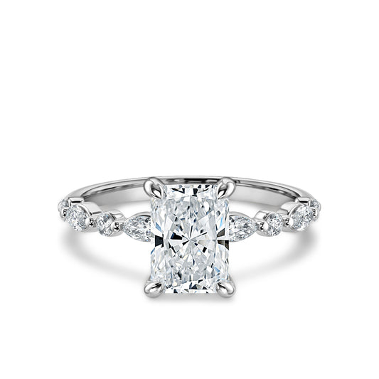 2 Carat Radiant Cut with Marquise & Round Accents