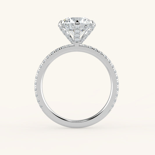 18K/Platinum Round Cut Accented