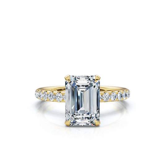 18K/Platinum Emerald Cut Accented