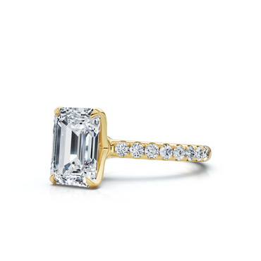 18K/Platinum Emerald Cut Accented