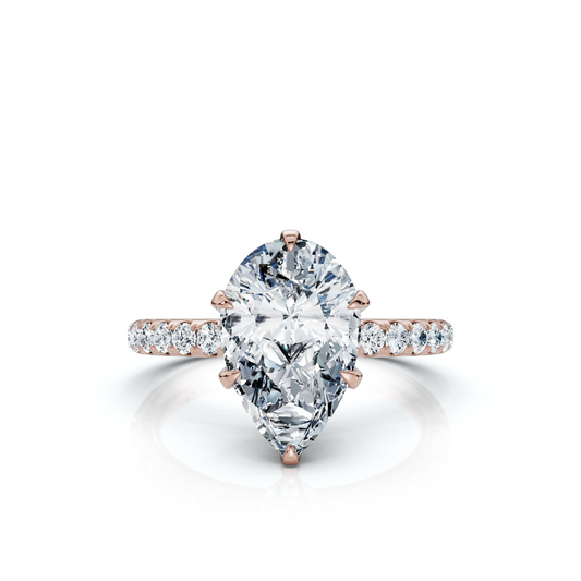 18K/Platinum Pear Cut Accented