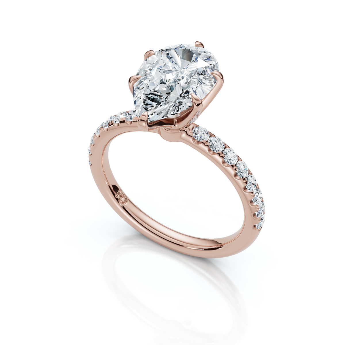 18K/Platinum Pear Cut Accented