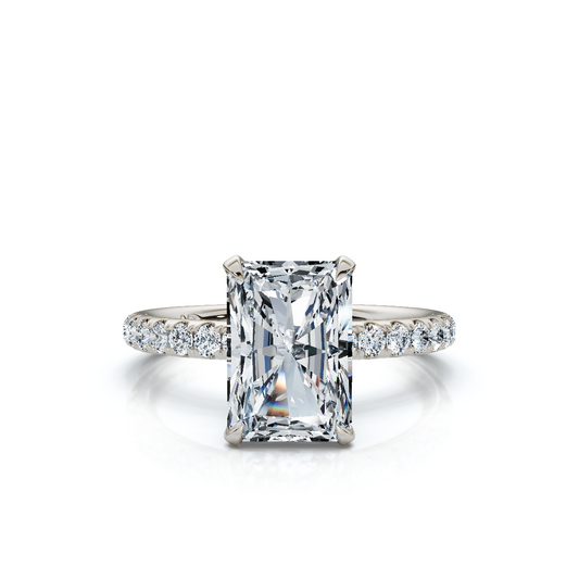 18K/Platinum Radiant Cut Accented