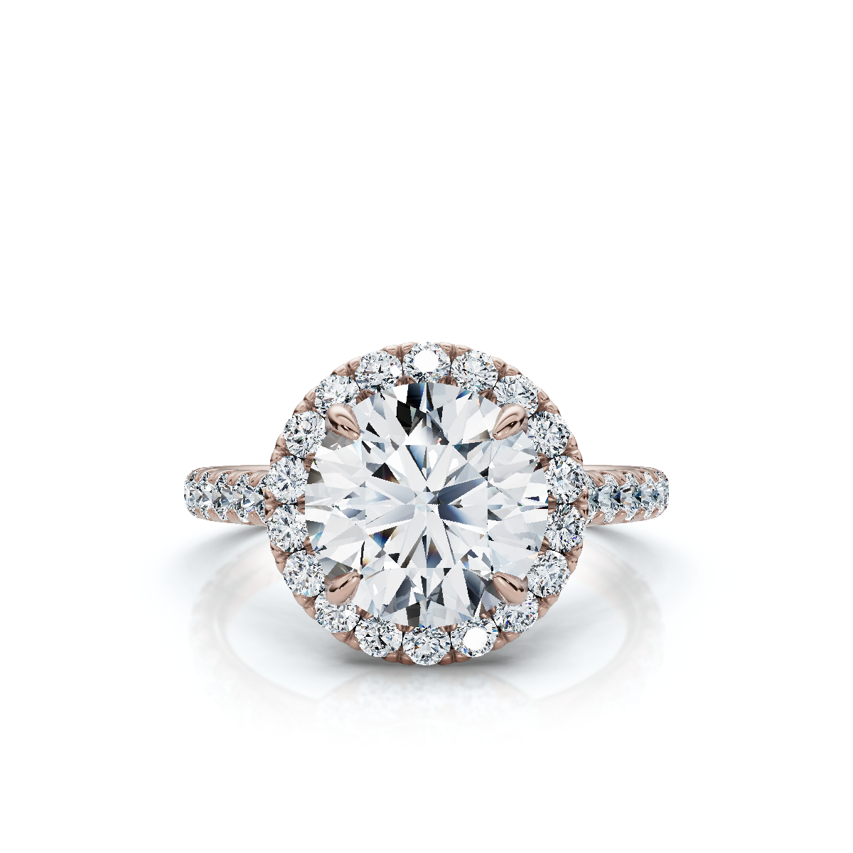 18K/Platinum Round Cut Accents & Halo