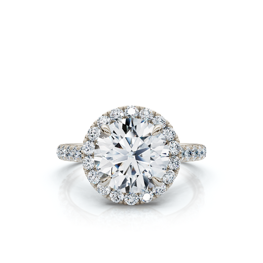 18K/Platinum Round Cut Accents & Halo