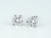 Exceptional Diamond Stud Earrings in 14K White Gold. Lab Grown!