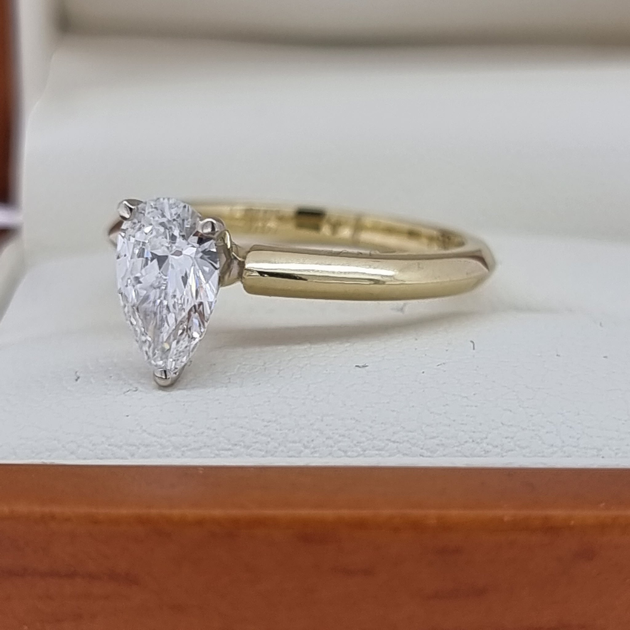 Magnificent E VS1 Pear Cut Diamond Ring