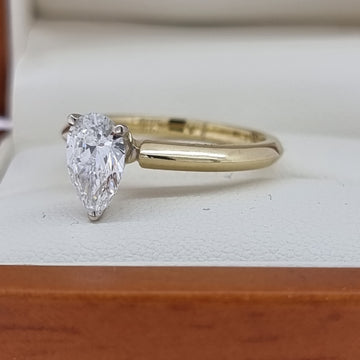Magnificent E VS1 Pear Cut Diamond Ring