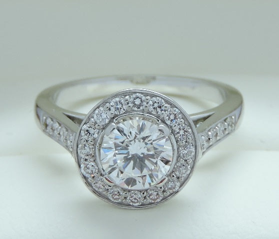 Stunning GIA Halo Engagement Ring - 1.1 Carat Centre Diamond