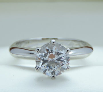 BIG 1.34 Carat GIA Certified Diamond in Solid Platinum!