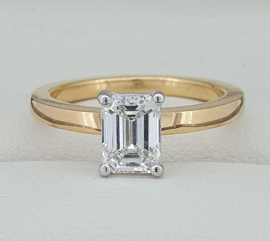 Breathtaking GIA Emerald Cut Solitaire - Near 1 Carat