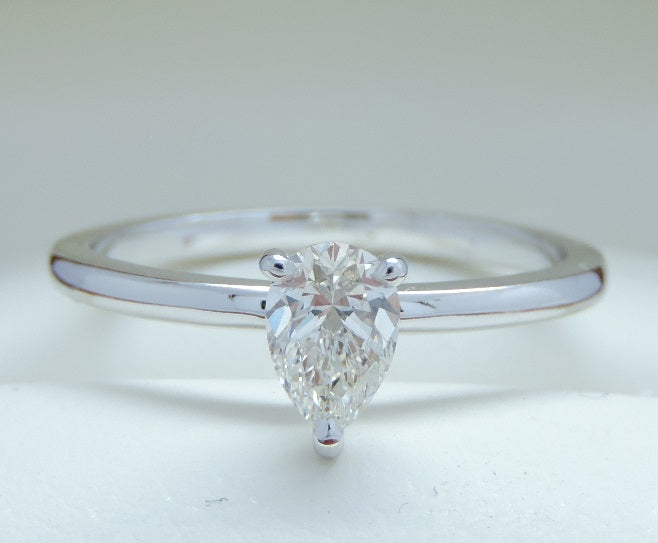 Lovely GIA Certified Pear Cut Diamond Solitaire
